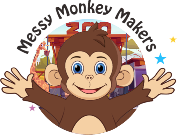 Messy Monkey Makers Logo with Zoo animals