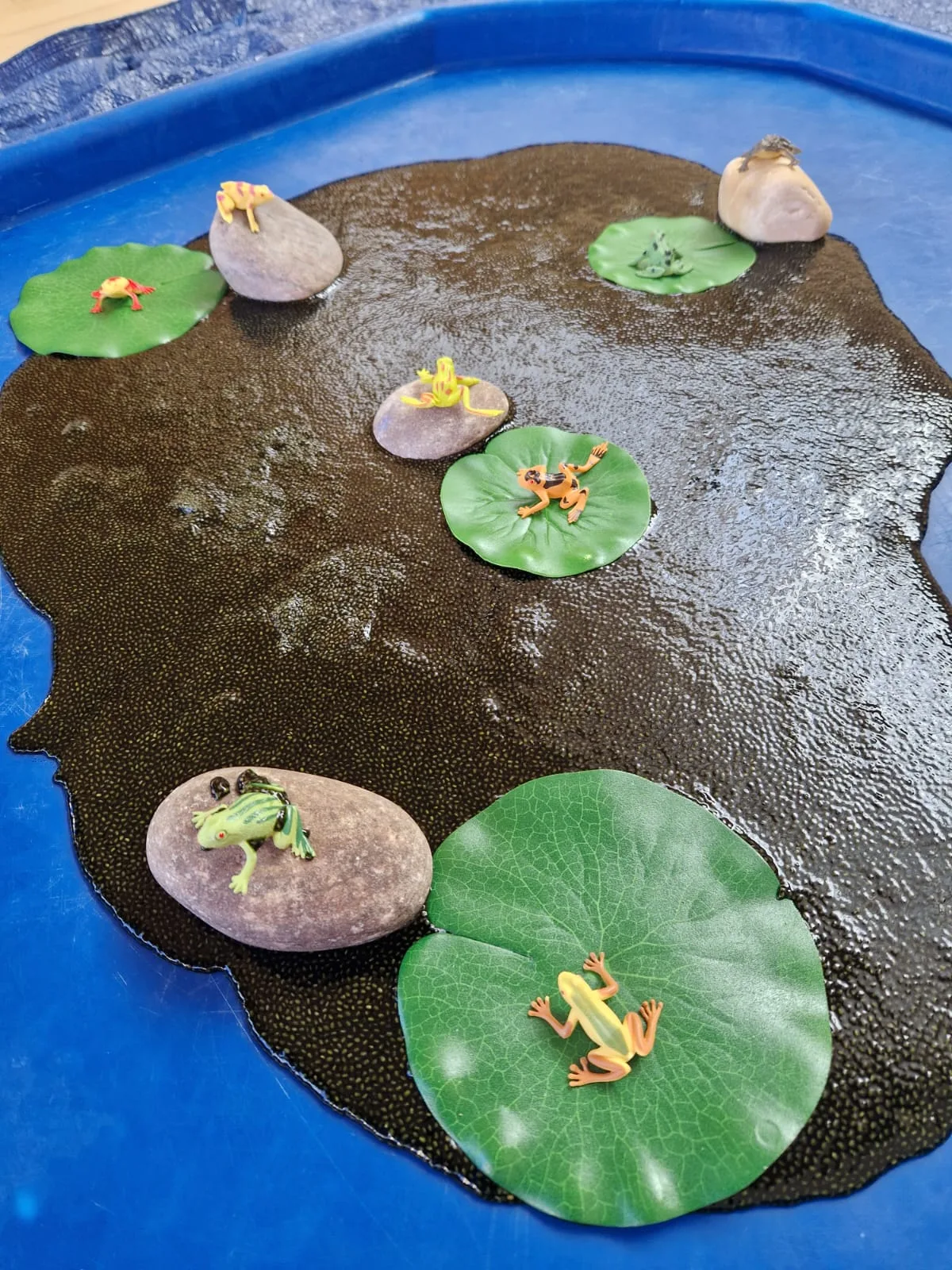 Children exploring an At The Farm messy play setup